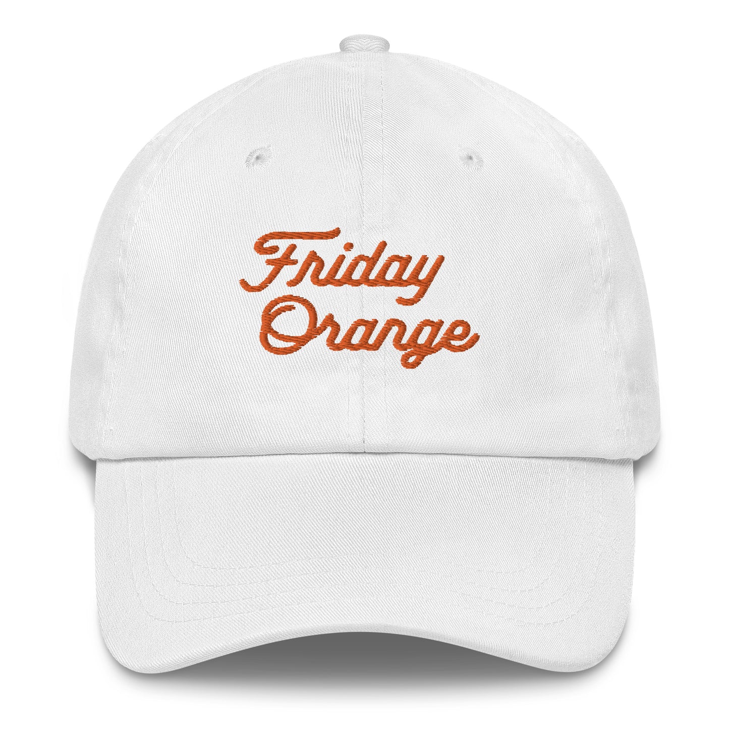 Friday Orange Embroidered Dad Hat