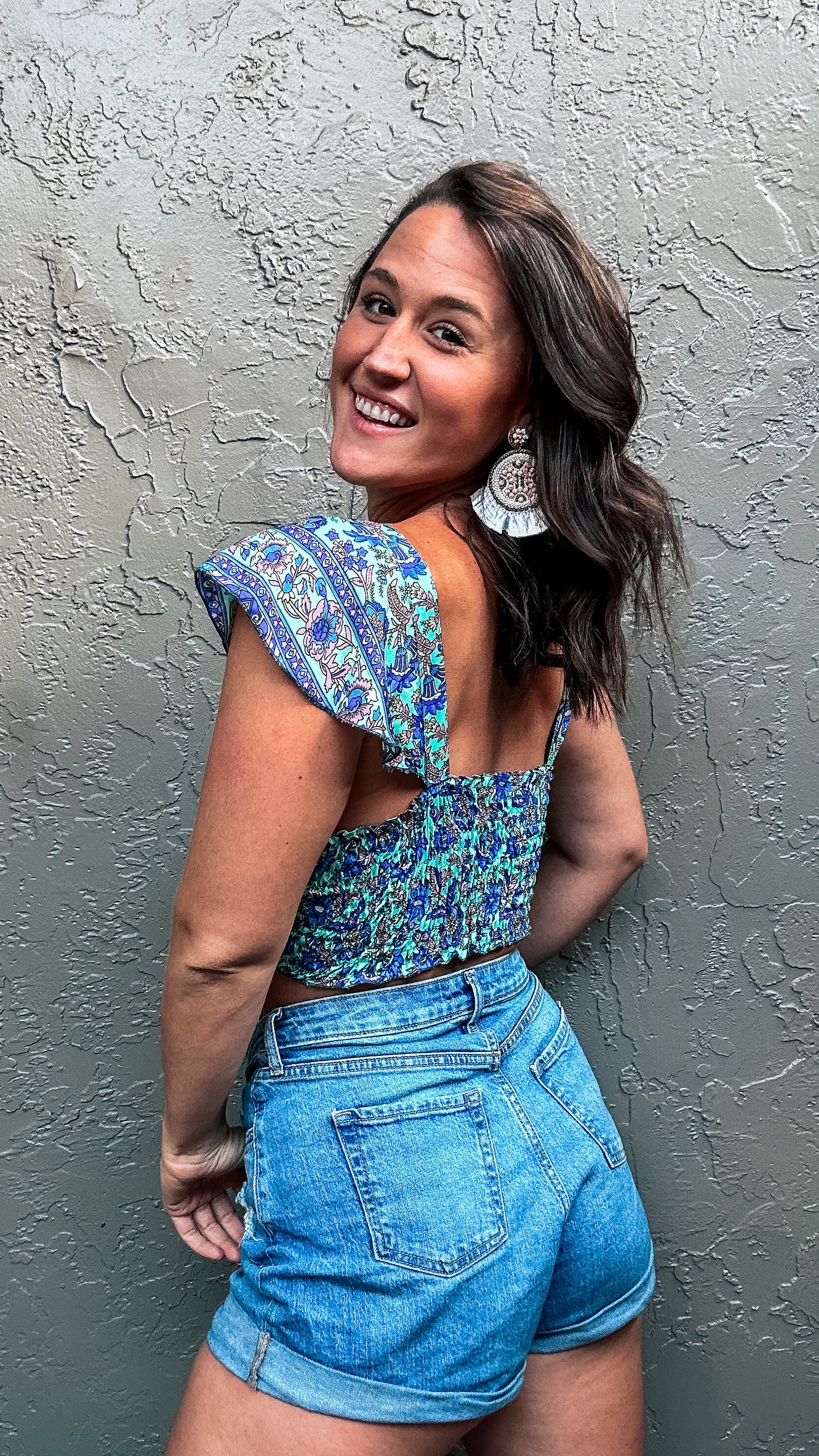 paisley bohemian crop top