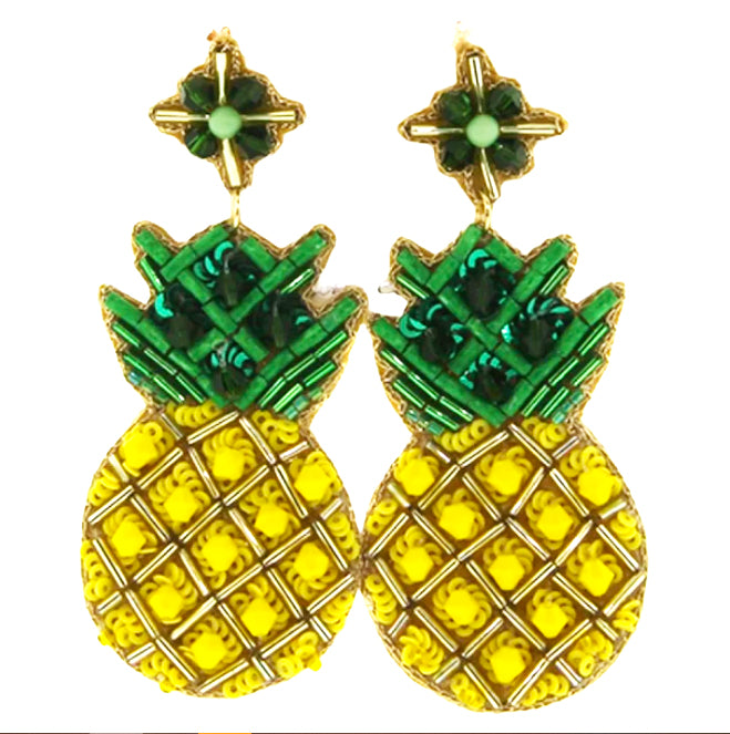 Pineapple Beaded Earrings