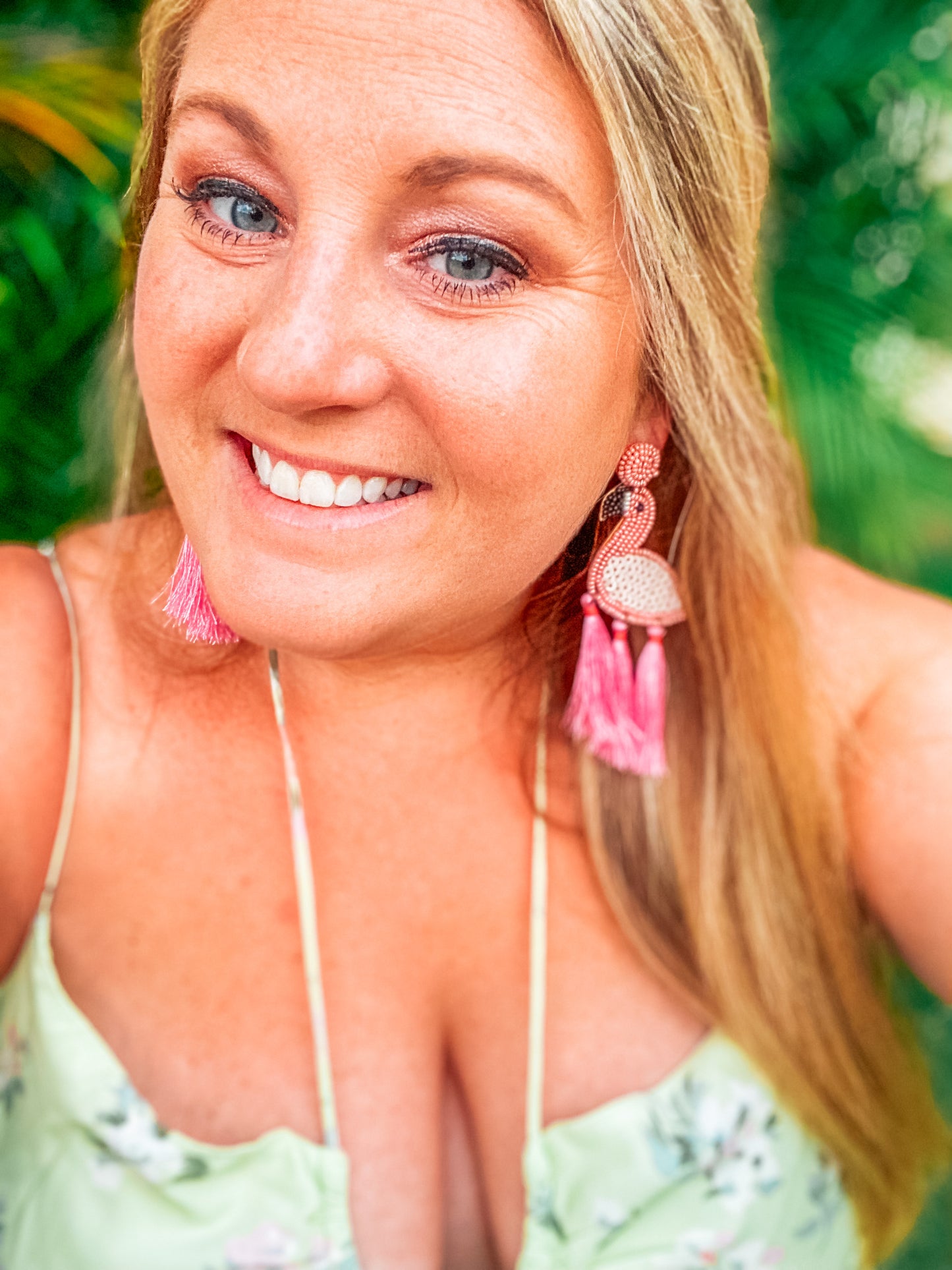 Pink Flamingo Tassel Earrings