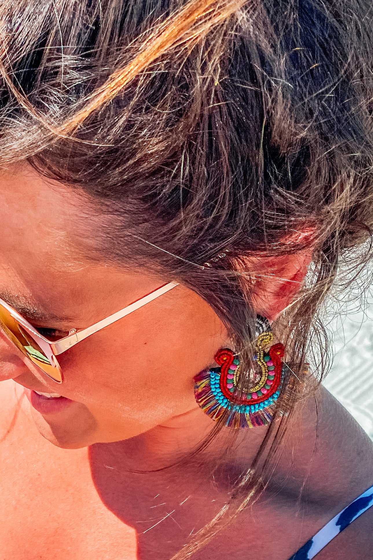 Multicolored Fringe Earrings