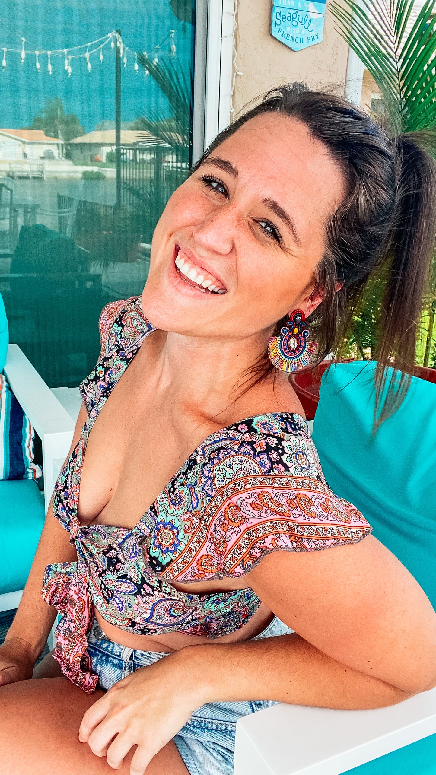 Multicolored Fringe Earrings