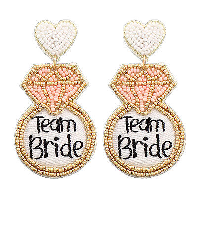 White Team Bride Diamond Ring Earrings