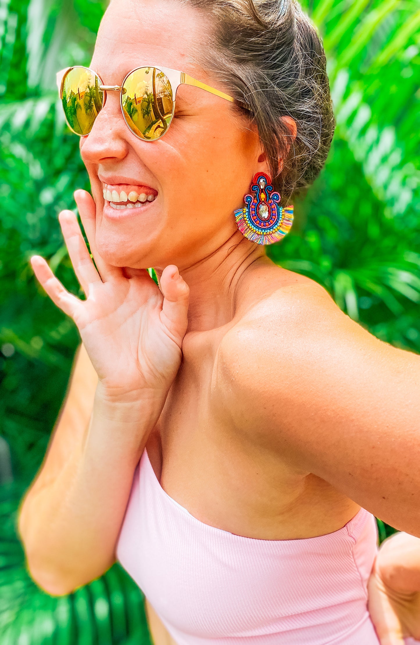 Multicolored Fringe Earrings